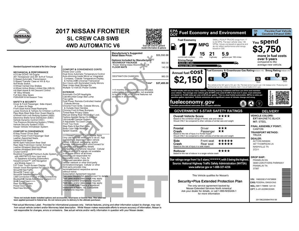 2017 Nissan Frontier SL