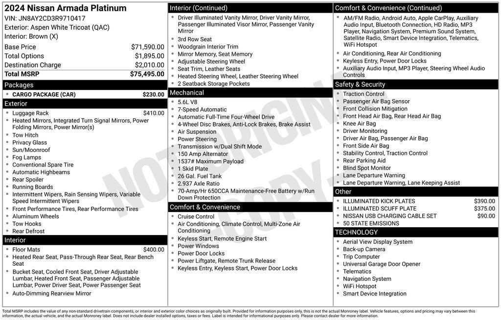 2024 Nissan Armada Platinum