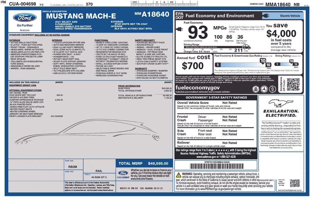 2021 Ford Mustang Mach-E Select