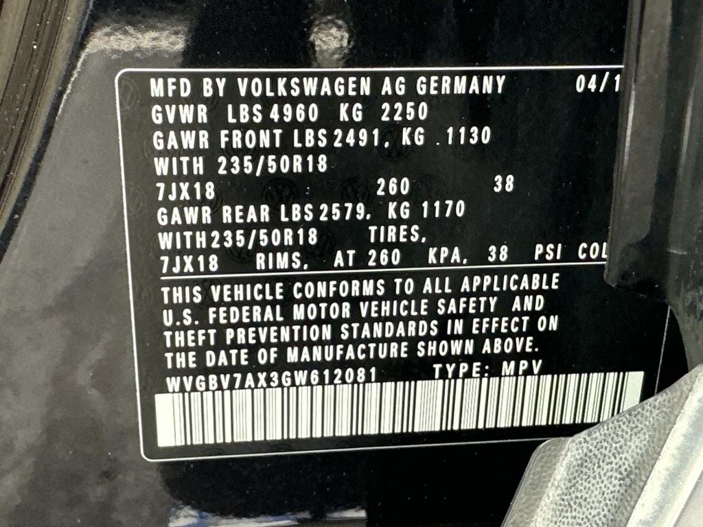 2016 Volkswagen Tiguan SE 4Motion