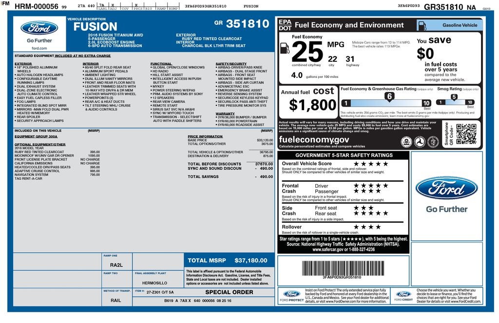 2016 Ford Fusion Titanium