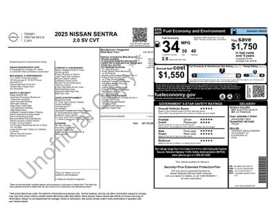 2025 Nissan Sentra SV