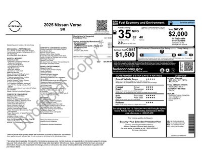 2025 Nissan Versa 1.6 SR Nissan Certified