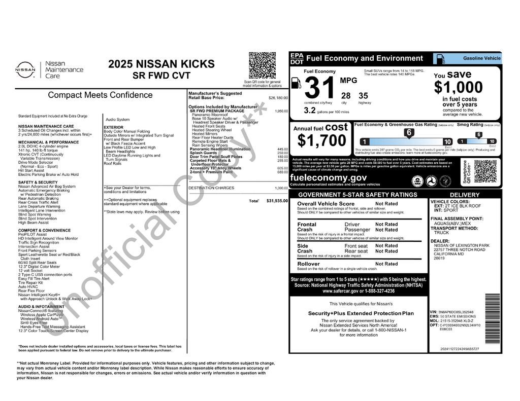 2025 Nissan Kicks SR Nissan Certified