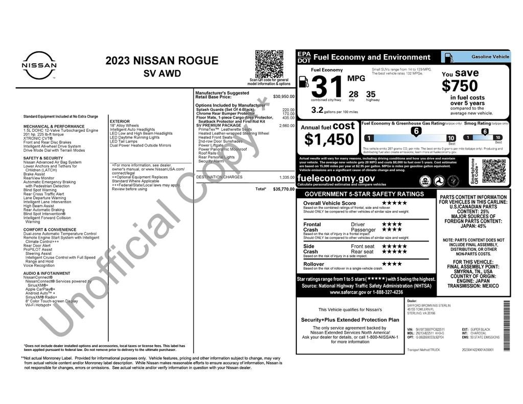 2023 Nissan Rogue SV Nissan Certified