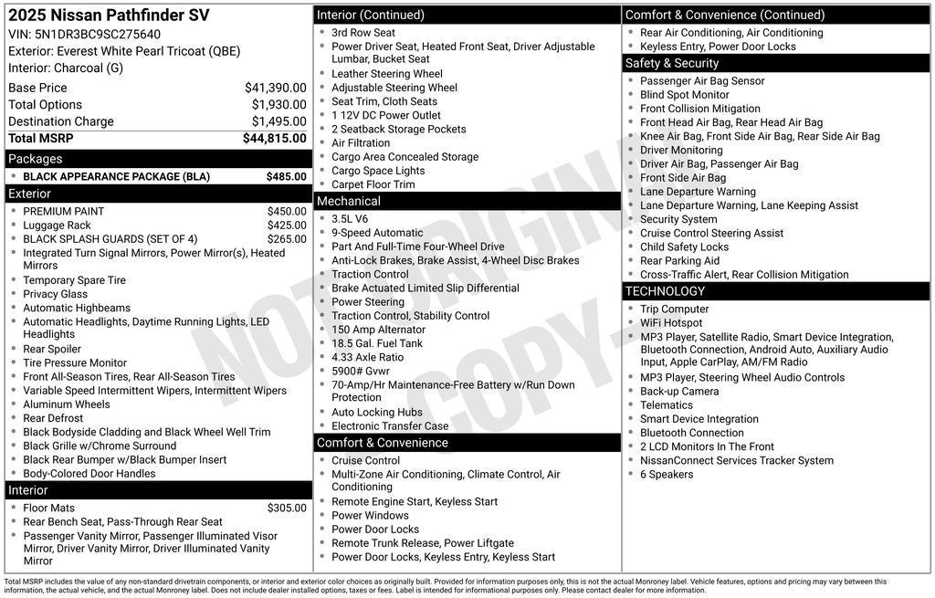 2025 Nissan Pathfinder SV