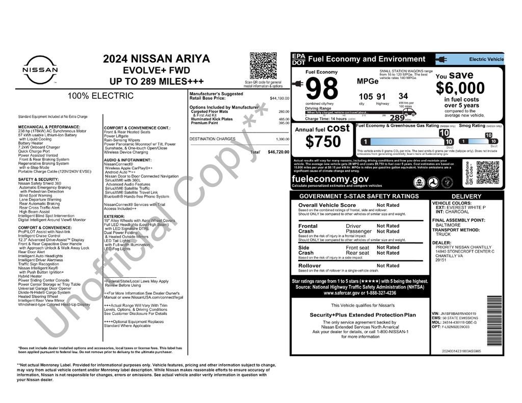 2024 Nissan Ariya EVOLVE+ EV Certified