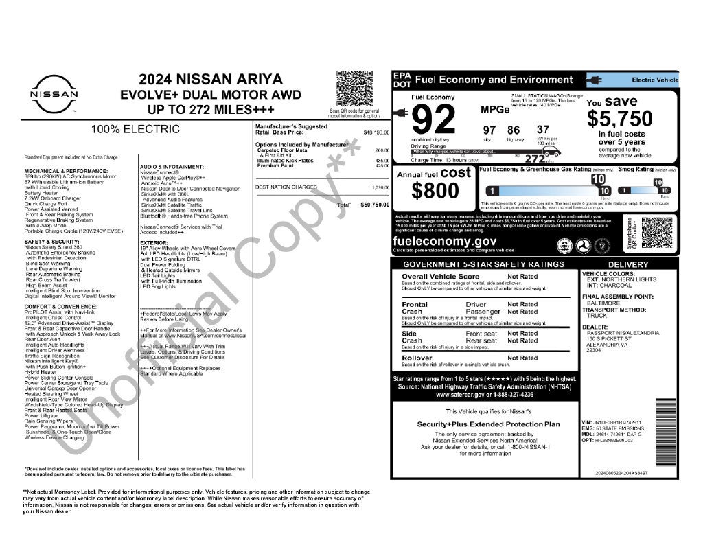 2024 Nissan Ariya EVOLVE+ e-4ORCE EV Certified