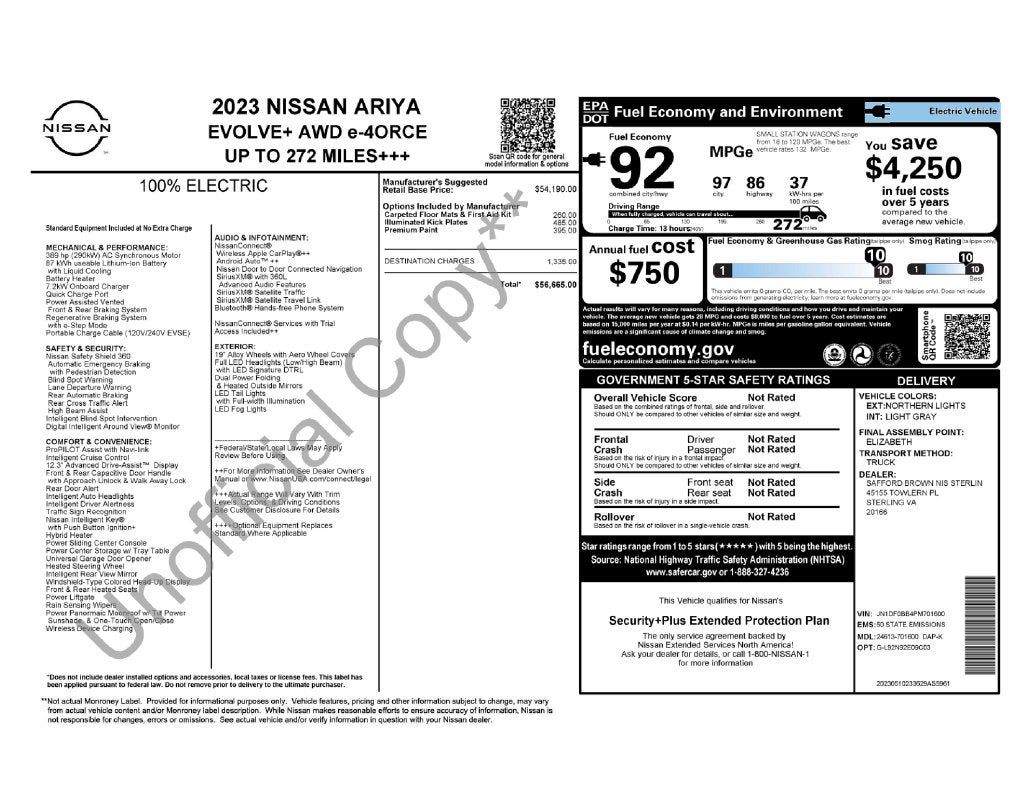 2023 Nissan Ariya EVOLVE+ e-4ORCE EV Certified