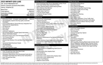 2023 INFINITI Q50 LUXE