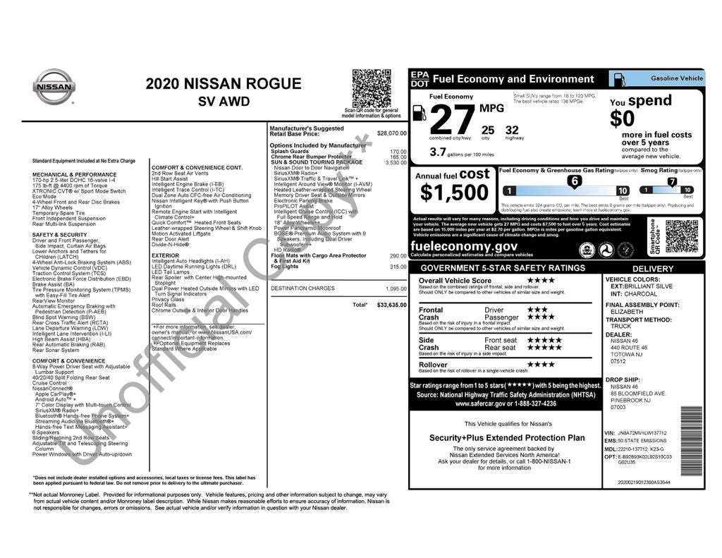 2020 Nissan Rogue SV