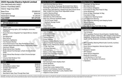 2025 Hyundai Elantra Hybrid Limited