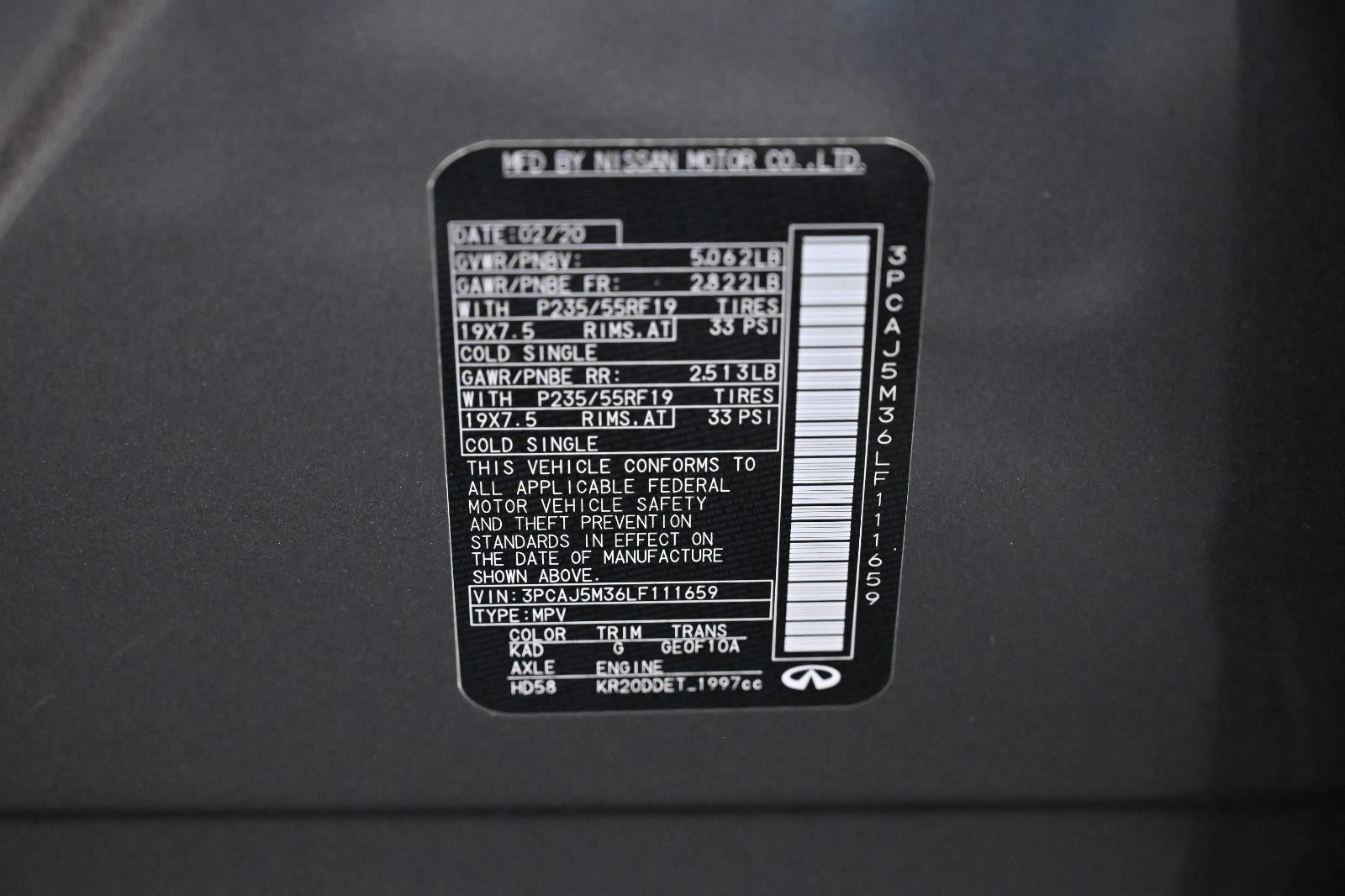 2020 INFINITI QX50 ESSENTIAL