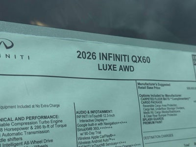 2026 INFINITI QX60 LUXE