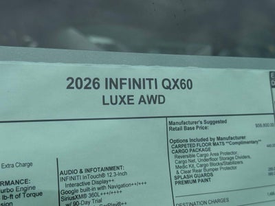2026 INFINITI QX60 LUXE