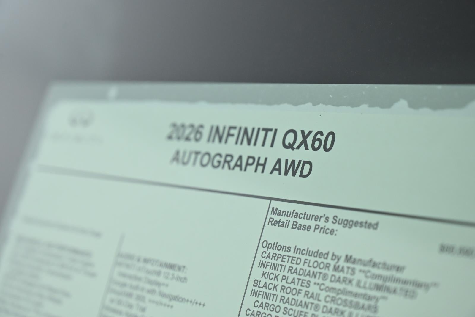 2026 INFINITI QX60 AUTOGRAPH