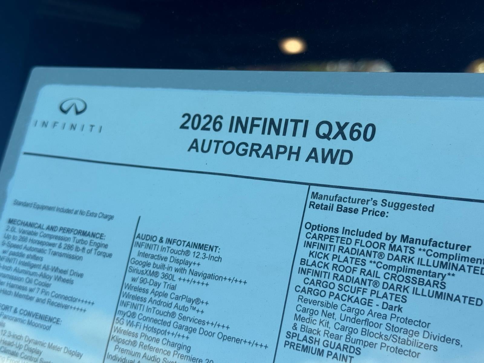 2026 INFINITI QX60 AUTOGRAPH