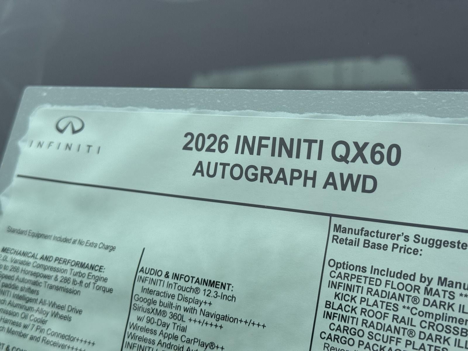 2026 INFINITI QX60 AUTOGRAPH
