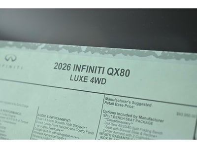2026 INFINITI QX80 LUXE