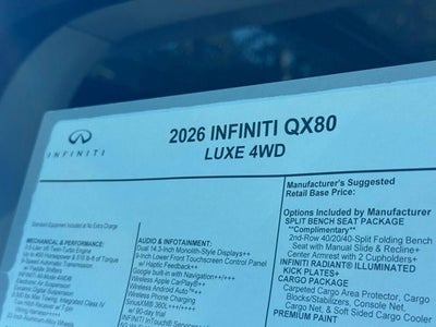 2026 INFINITI QX80 LUXE