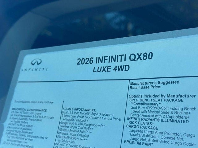 2026 INFINITI QX80 LUXE
