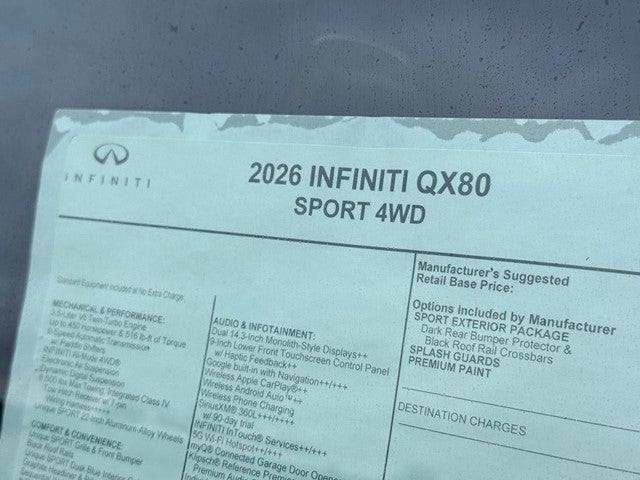 2026 INFINITI QX80 SPORT
