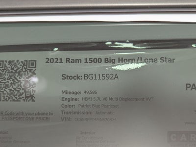 2021 RAM 1500 Big Horn/Lone Star