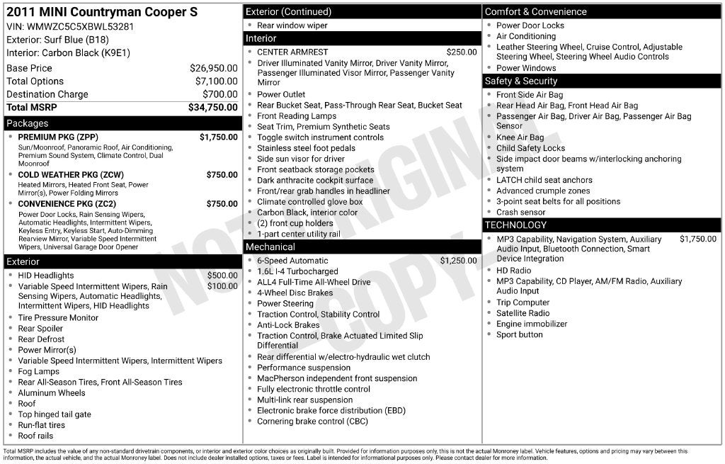 2011 MINI Cooper S Countryman ALL4