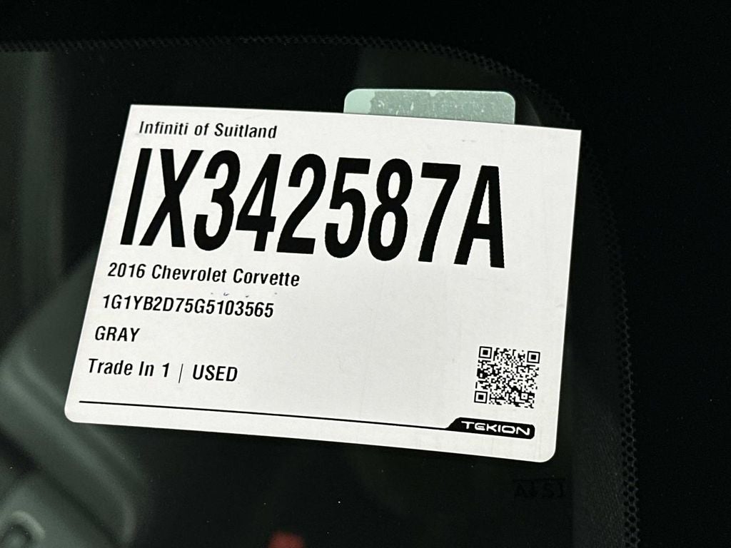 2016 Chevrolet Corvette Stingray 1LT