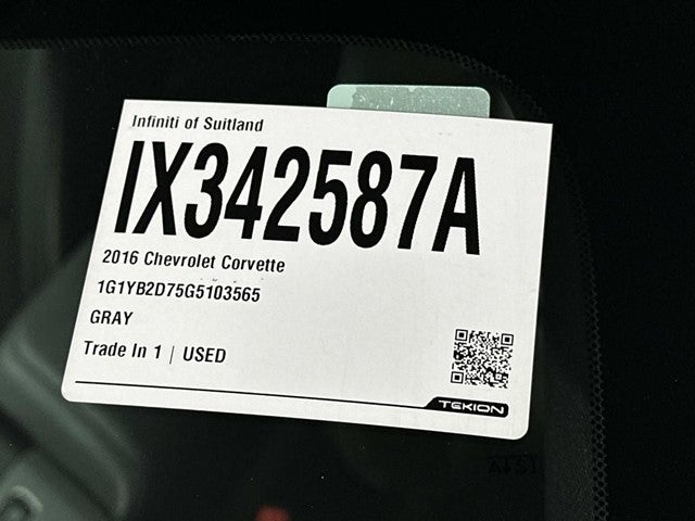 2016 Chevrolet Corvette Stingray 1LT