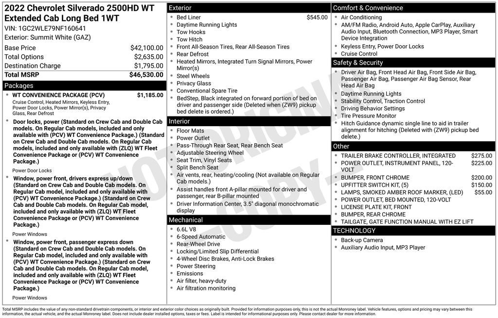 2022 Chevrolet Silverado 2500HD Work Truck