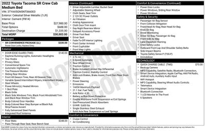 2022 Toyota Tacoma SR