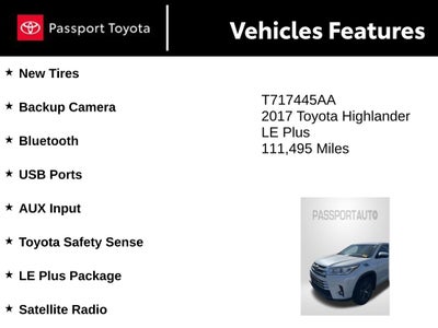 2017 Toyota Highlander LE Plus