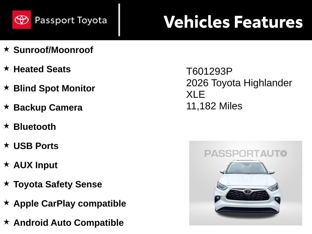 2026 Toyota Highlander XLE