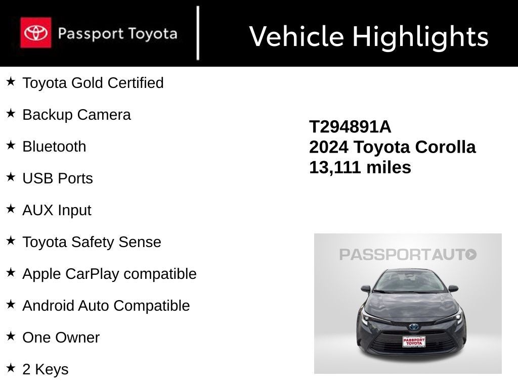 2024 Toyota Corolla Hybrid LE