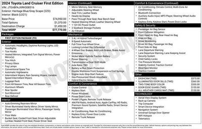 2024 Toyota Land Cruiser First Edition