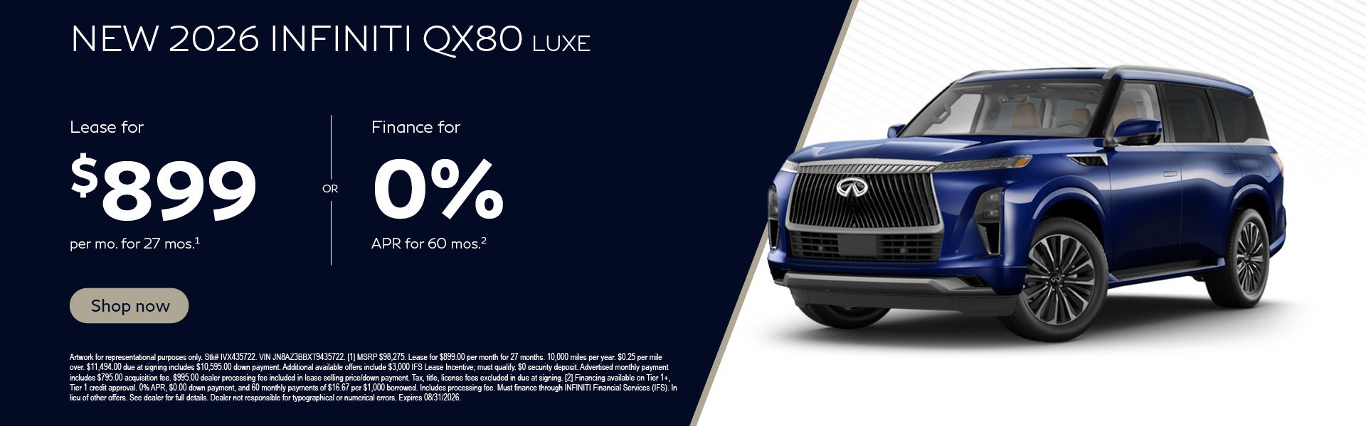 Infiniti QX80 incentive